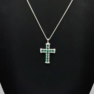 STS KARIS Emerald Green Cross Necklace